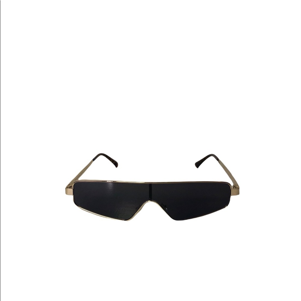 Retro Style Shield Vintage Metal-Rimmed Matrix 90s Style Small Frame Sunglasses
